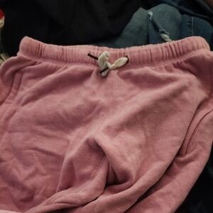 Girls Pink Pull-On Fleece Joggers with Drawstring